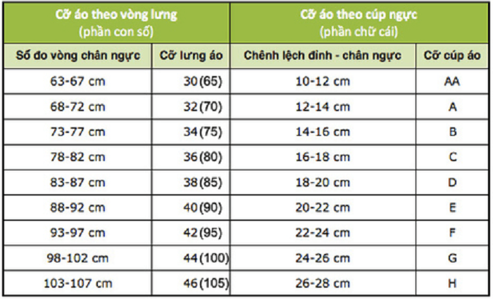 3 thông số để chọn mua áo ngực phù hợp