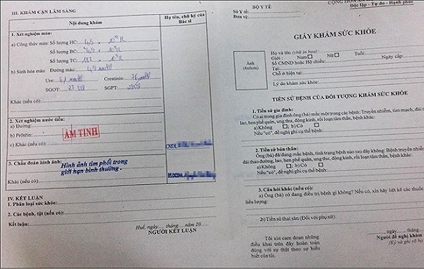 mua giấy khám sức khỏe