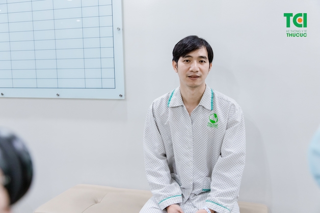 Bệnh nhân Kiều Xuân Long (33 tuổi) rất hài lòng sau khi thực hiện phẫu thuật xoang mũi bằng phương pháp nội soi tại Bệnh viện Đa khoa Quốc tế Thu Cúc.