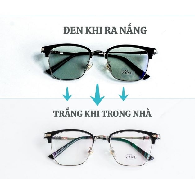 Tròng kính đổi màu nhiều loại, kiểu dáng khác nhau và có thể tùy chỉnh theo yêu cầu cá nhân.