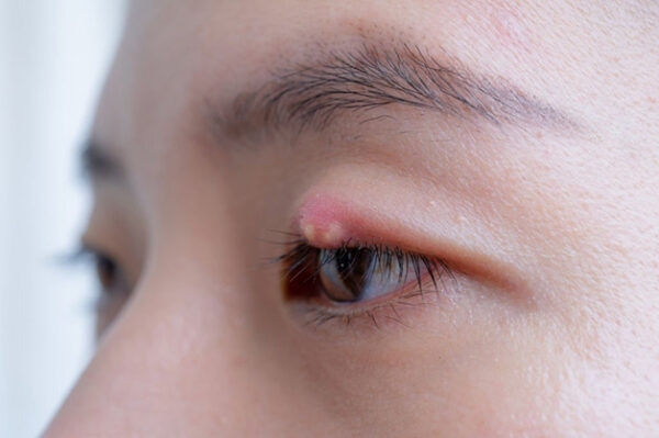 Đau mí mắt trên do bị chắp