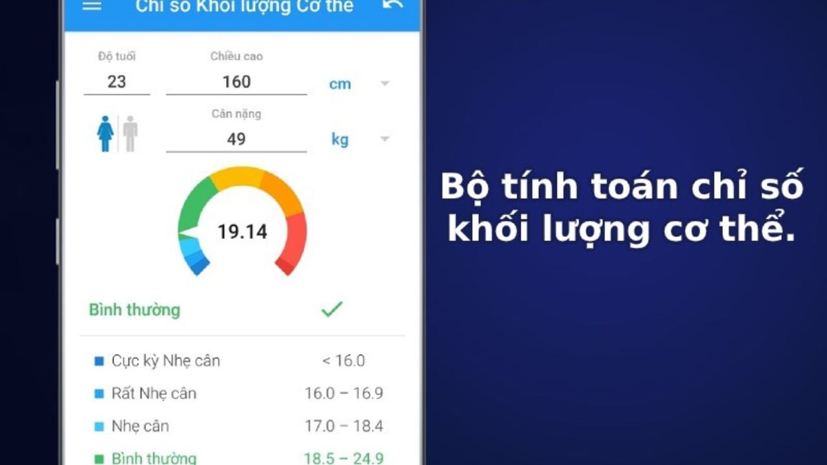 Các ứng dụng tính BMI phổ biến hiện nay
