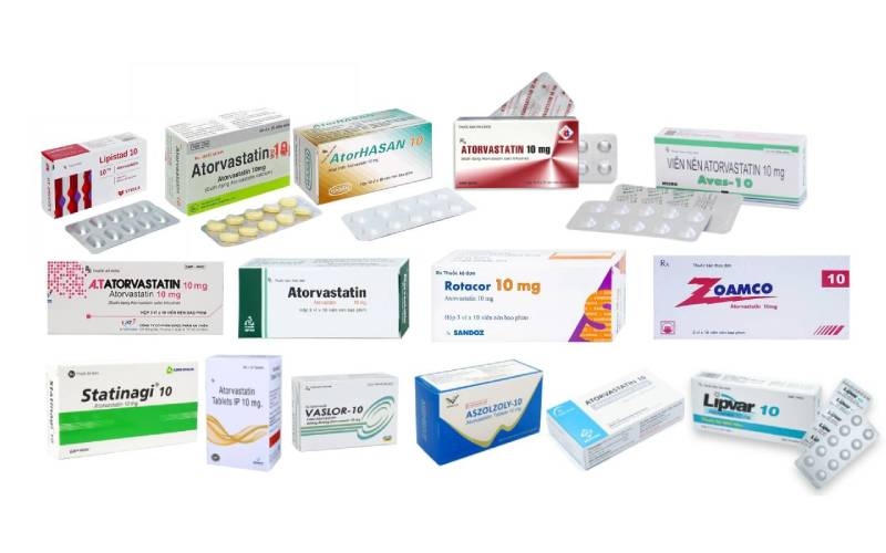 Các loại thuốc Atorvastatin 10mg 