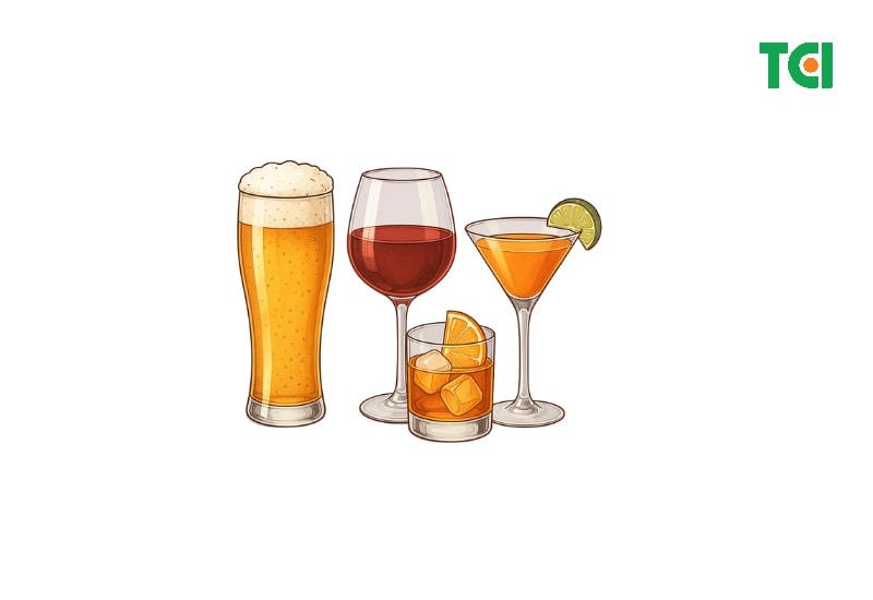 Hạn chế sử dụng quá nhiều đồ uống có cồn như bia rượu để tránh nguy cơ vỡ túi mật.