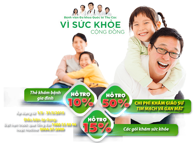 Trong tháng 5/2015, Bệnh viện Đa khoa Quốc tế Thu Cúc áp dụng nhiều chương trình khám chữa bệnh ưu đãi với tất cả người bệnh.