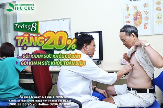 Ưu đãi lớn dành cho gói khám sức khỏe tháng 8 tại BV Thu Cúc