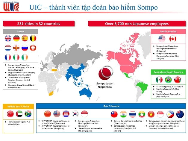 Bảo hiểm UIC là thành viên tập đoàn Sompo Japan Nipponkoa