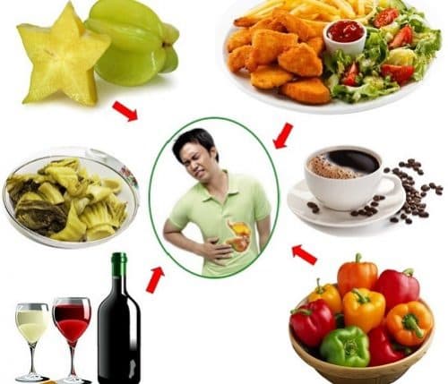 Người bệnh cần tránh ăn những thực phẩm chua, cay nóng, nhiều dầu mỡ, rượu bia