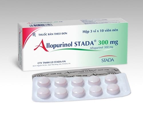 Thuốc trị gout allopuriol được dùng để đào thải axit uric trong máu.