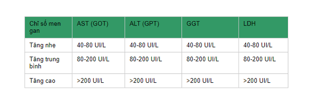 Men gan bao nhiêu là cao phụ thuộc vào mức tăng men gan so với giới hạn bình thường