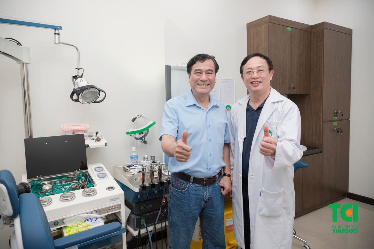 NSND Mạnh Cường hài lòng khi sử dụng dịch vụ tại Chuyên khoa Tai - Mũi - Họng của Bệnh viện ĐKQT Thu Cúc.