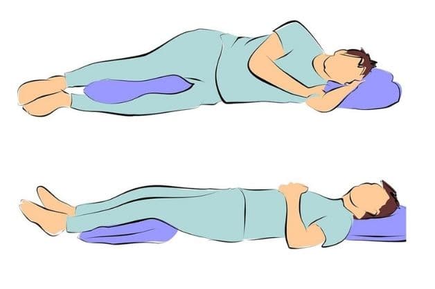 Nằm nghiêng kết hợp với gối là tư thế phù hợp với người bị thoái hóa cột sống cổ