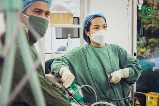 Ảnh: Phẫu thuật nội soi thông ống dẫn trứng tại Hệ thống Y Tế Thu Cúc TCI