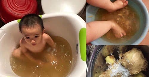 Nước tắm gừng sả hiệu quả cho bé bị cảm lạnh