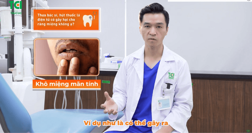 Hút thuốc lá điện tử có gây hại cho răng miệng không?