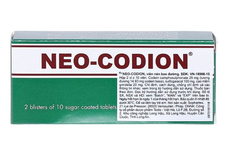 Neo Codion - Thuốc kê đơn điều trị ho khan & những chú ý sử dụng