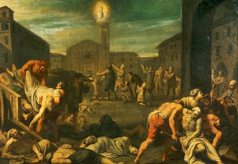 Ảnh minh họa đại dịch ở châu Âu thế kỷ 17, 18