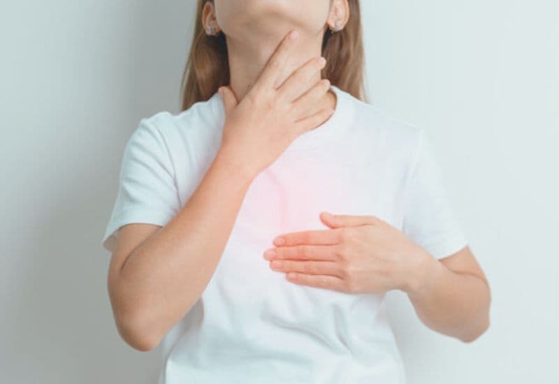 Mô tả cảm giác nghẹn, nuốt bị vướng ở cổ họng do GERD
