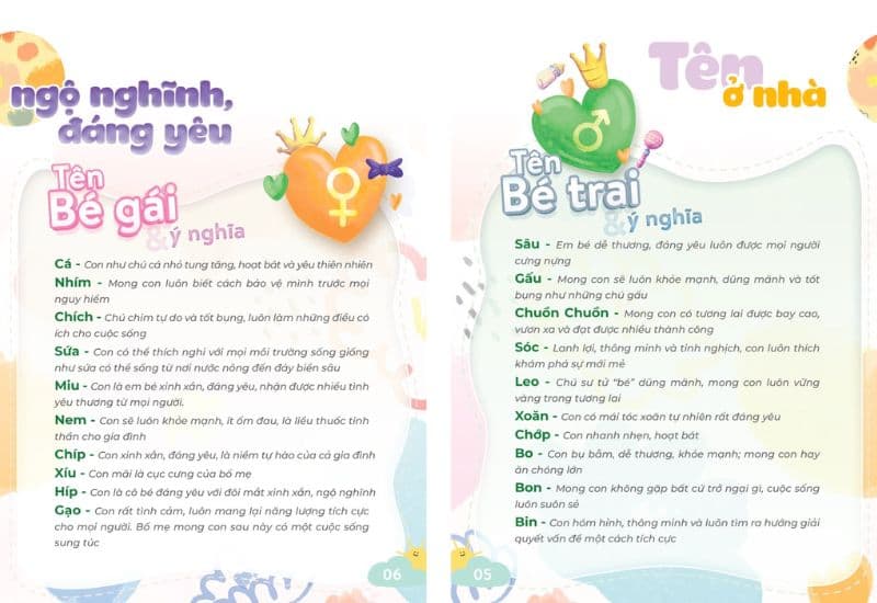 Đặt tên ở nhà ngộ nghĩnh đáng yêu cho bé như một món quà tặng bé.