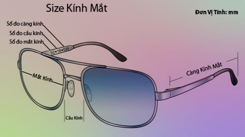 Khi đo size kính, bạn nên chú ý một số bộ phận của kính nên đo