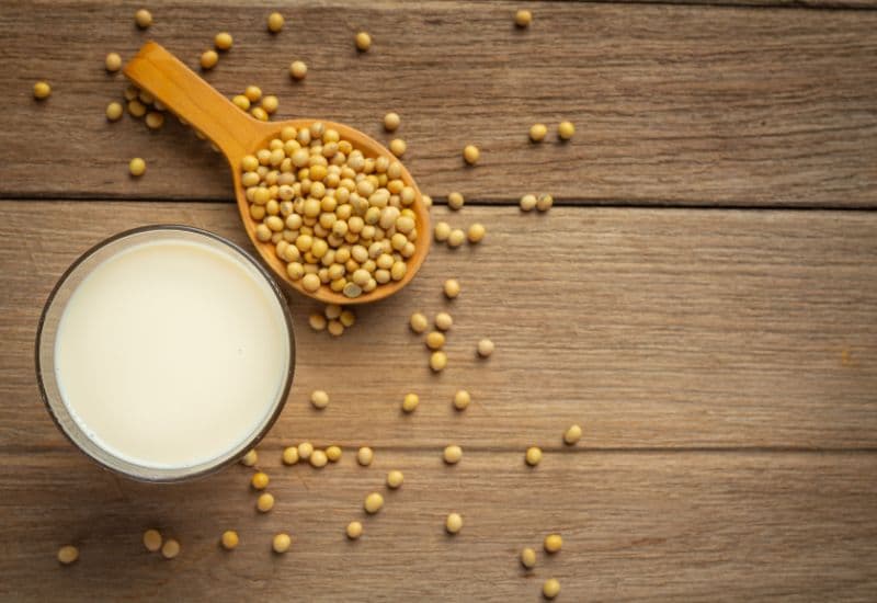 Sữa đậu nành là sản phẩm làm từ hạt đậu nành xay nhuyễn, lọc lấy nước rồi đun sôi.