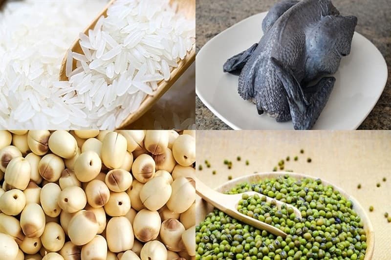 trẻ bị viêm phổi nên ăn cháo gì - cháo gà ác hạt sen