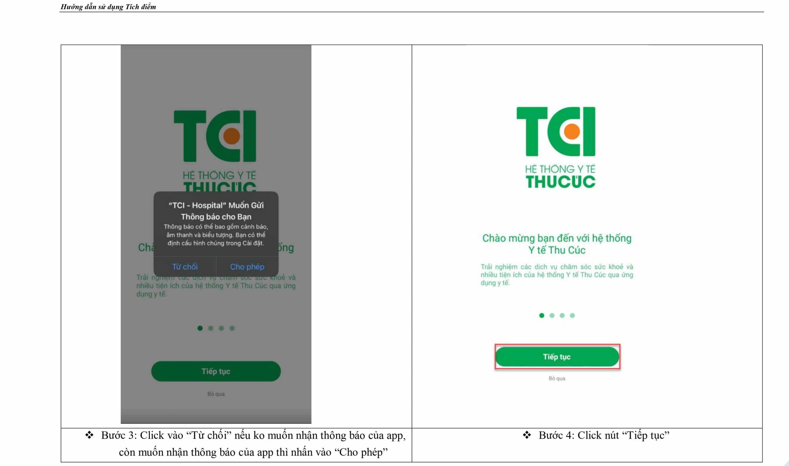 Hướng dẫn tích và sử dụng điểm app TCI