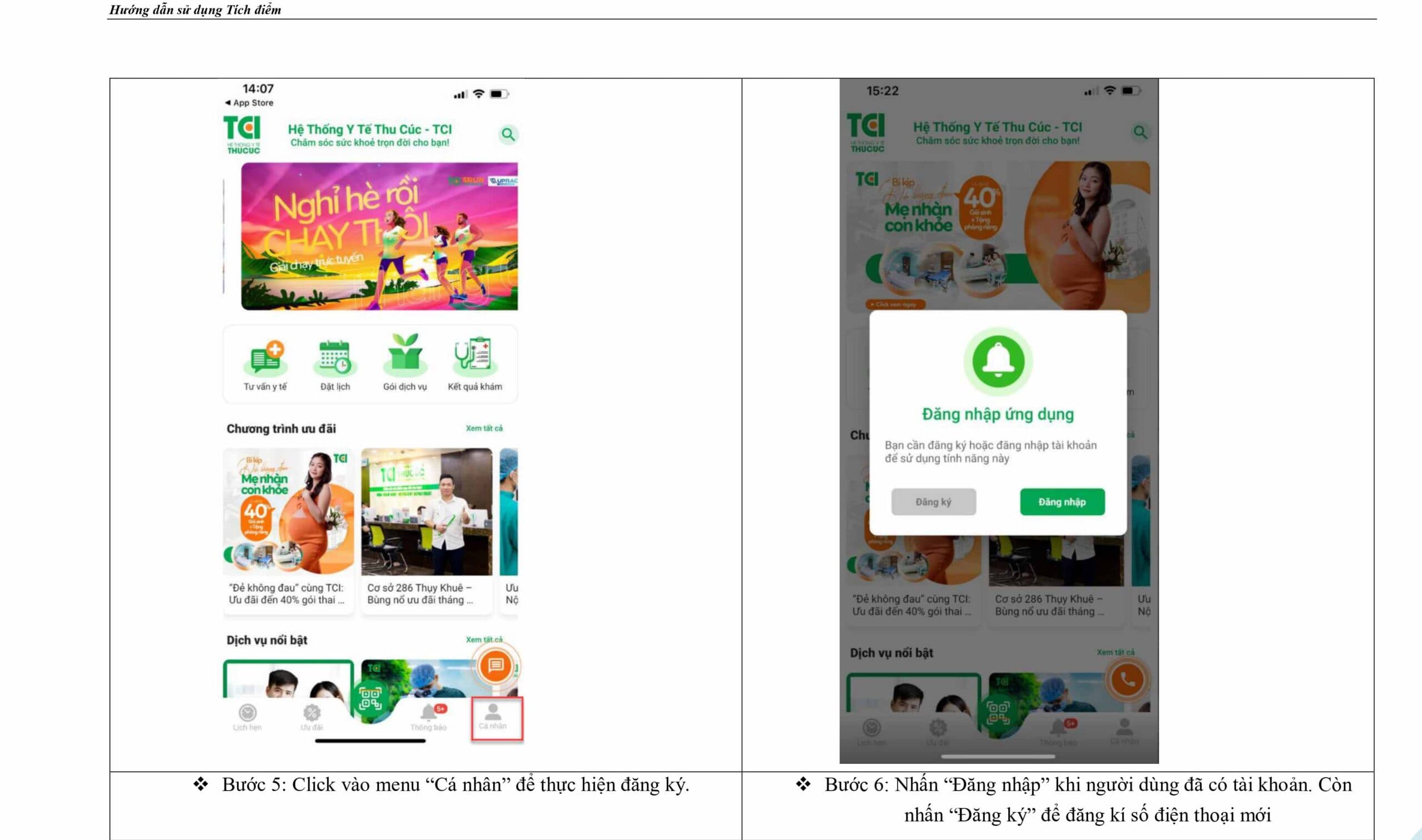 Hướng dẫn tích và sử dụng điểm app TCI