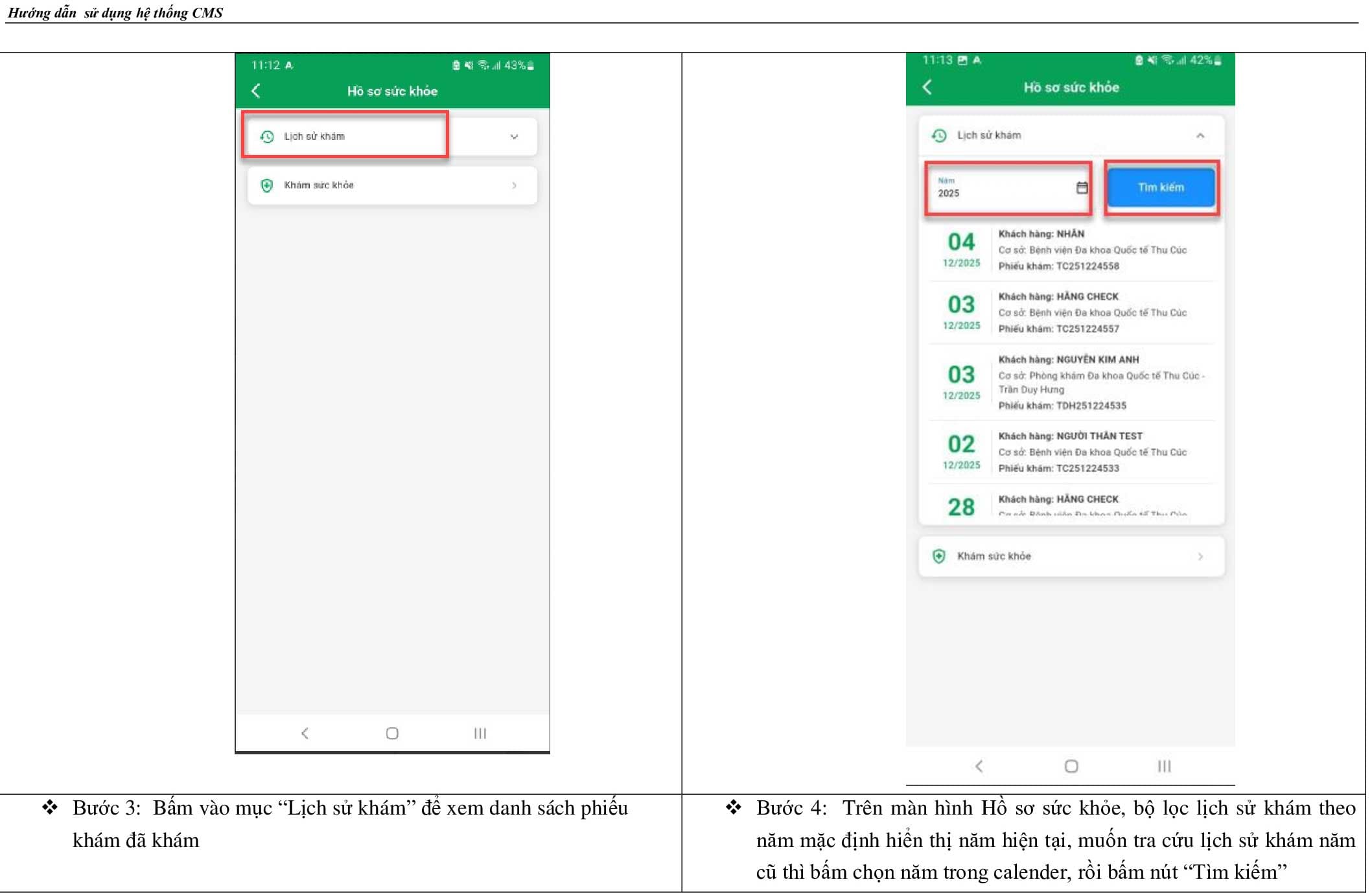 Hướng dẫn sử dụng tra cứu kết quả khám sức khỏe