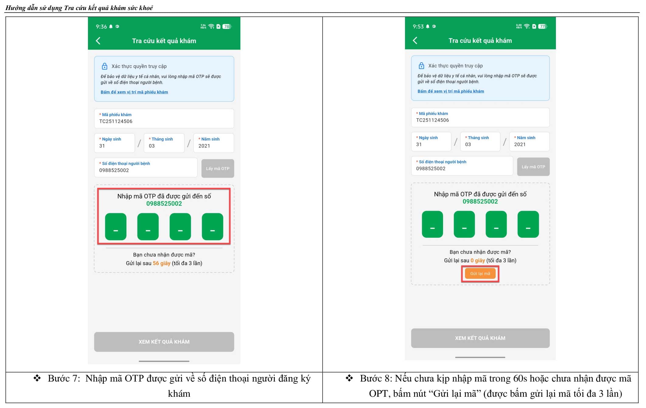 Hướng dẫn sử dụng tra cứu kết quả khám sức khỏe cho người thân