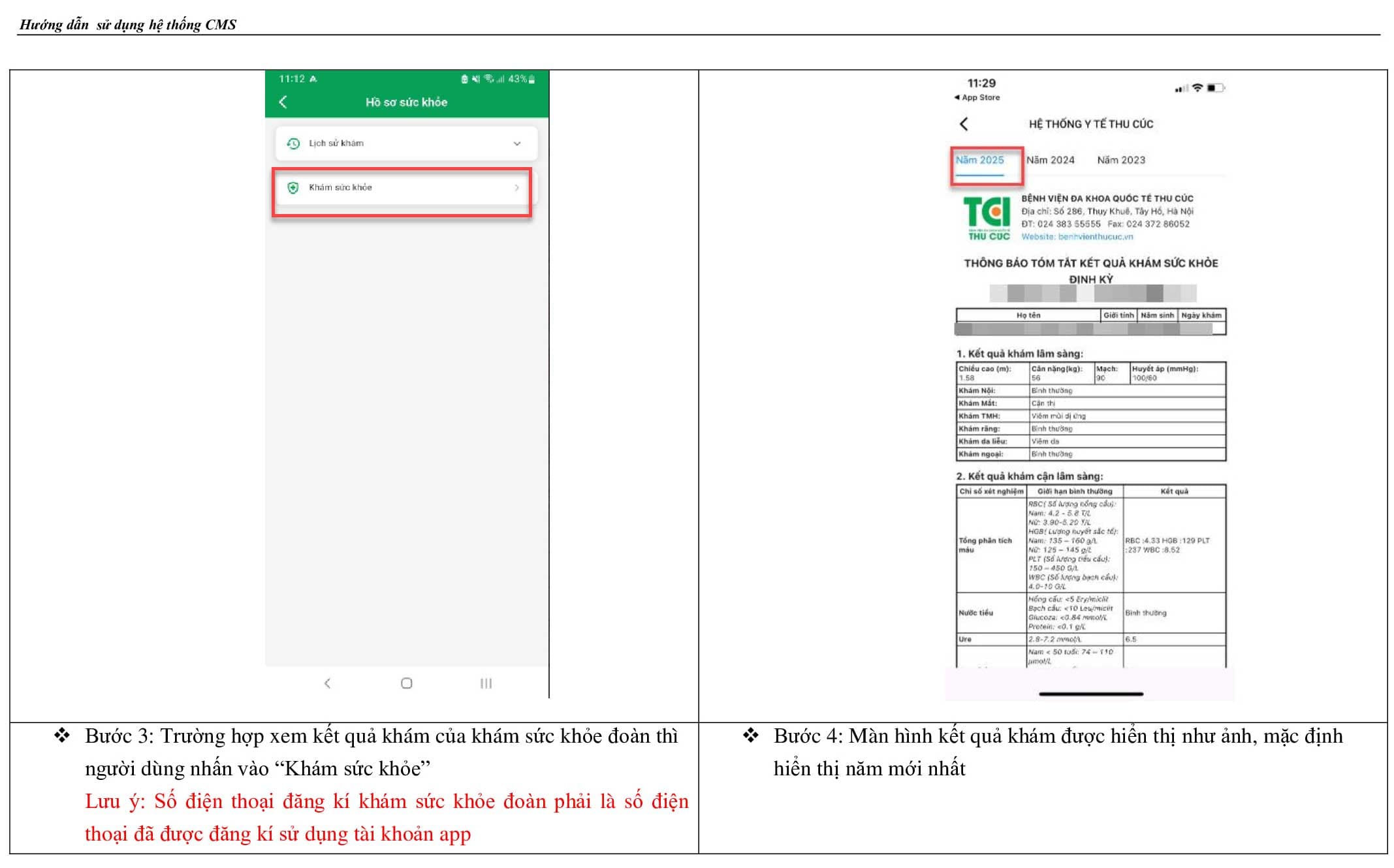 Hướng dẫn sử dụng tra cứu kết quả khám sức khỏe