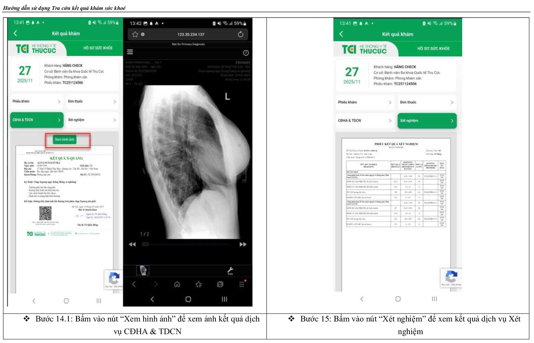 Hướng dẫn sử dụng tra cứu kết quả khám sức khỏe cho người thân
