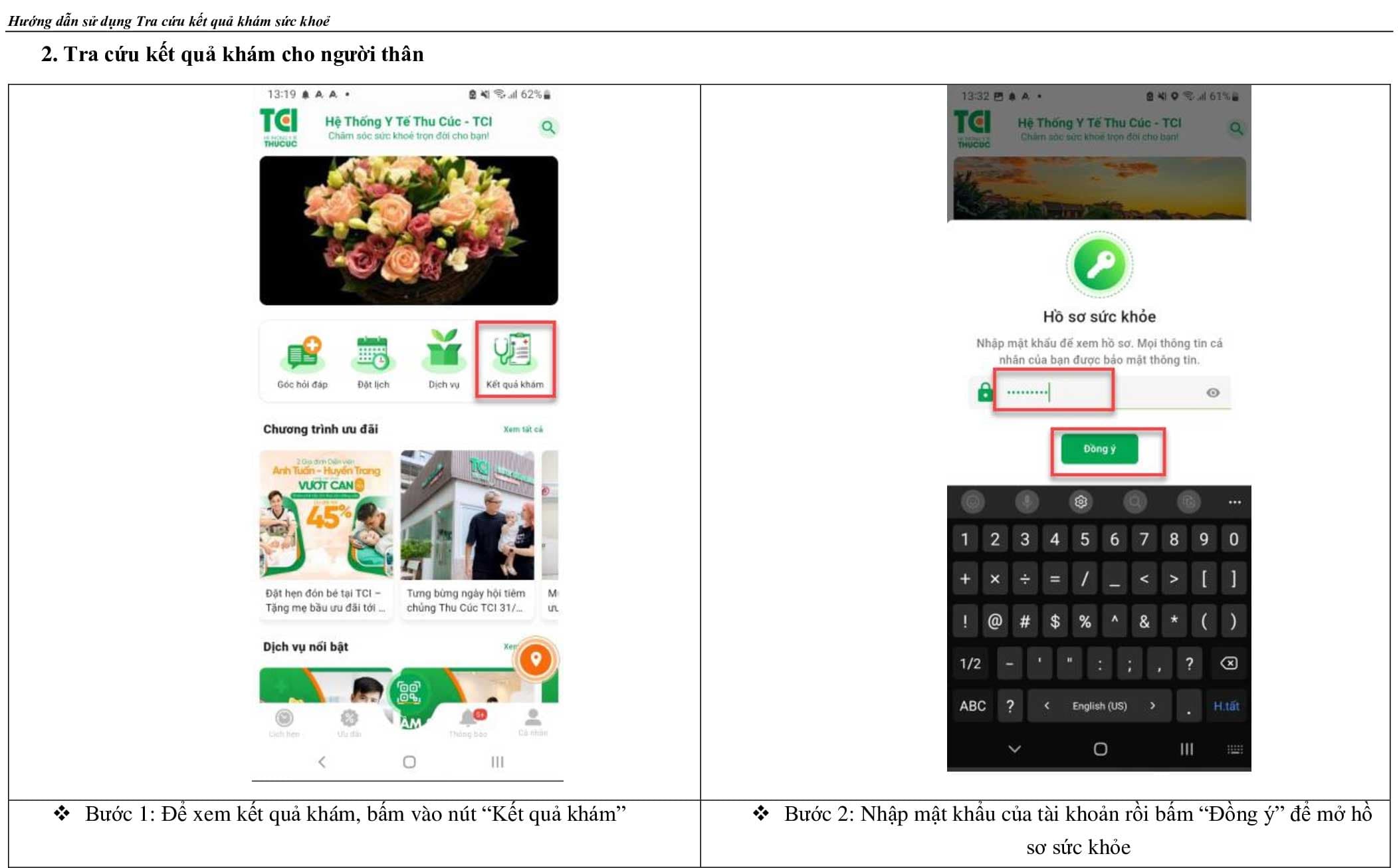 Hướng dẫn sử dụng tra cứu kết quả khám sức khỏe cho người thân