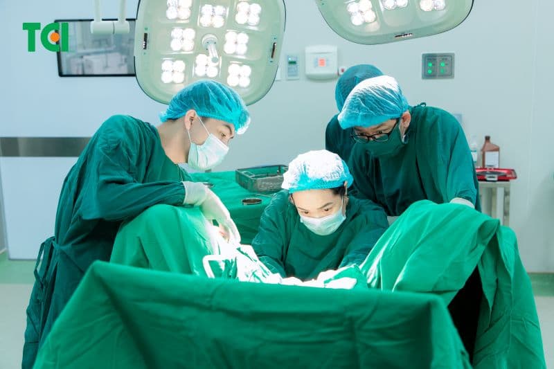 Ca phẫu thuật khoét chóp cổ tử cung được thực hiện bởi ê kíp bác sĩ giỏi của Thu Cúc TCI.