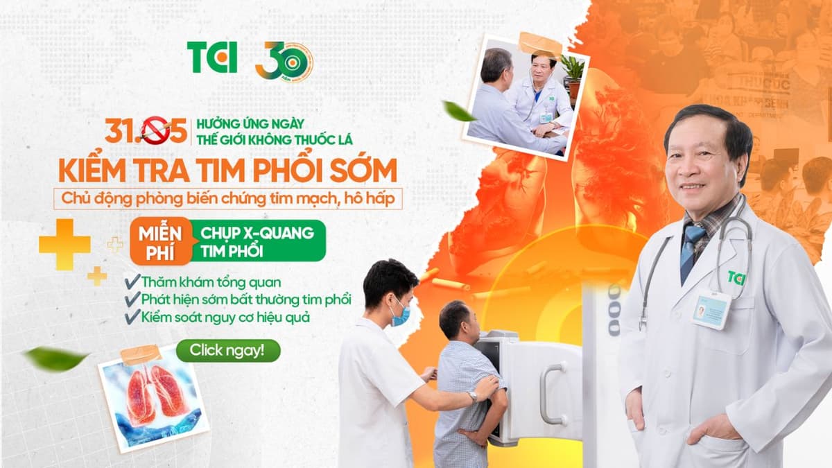TCI miễn phí chụp X-quang tim phổi tầm soát bệnh lý hô hấp