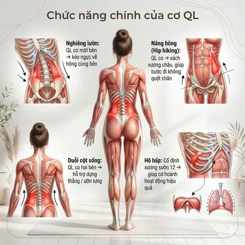 Bài tập cho cơ vuông thắt lưng