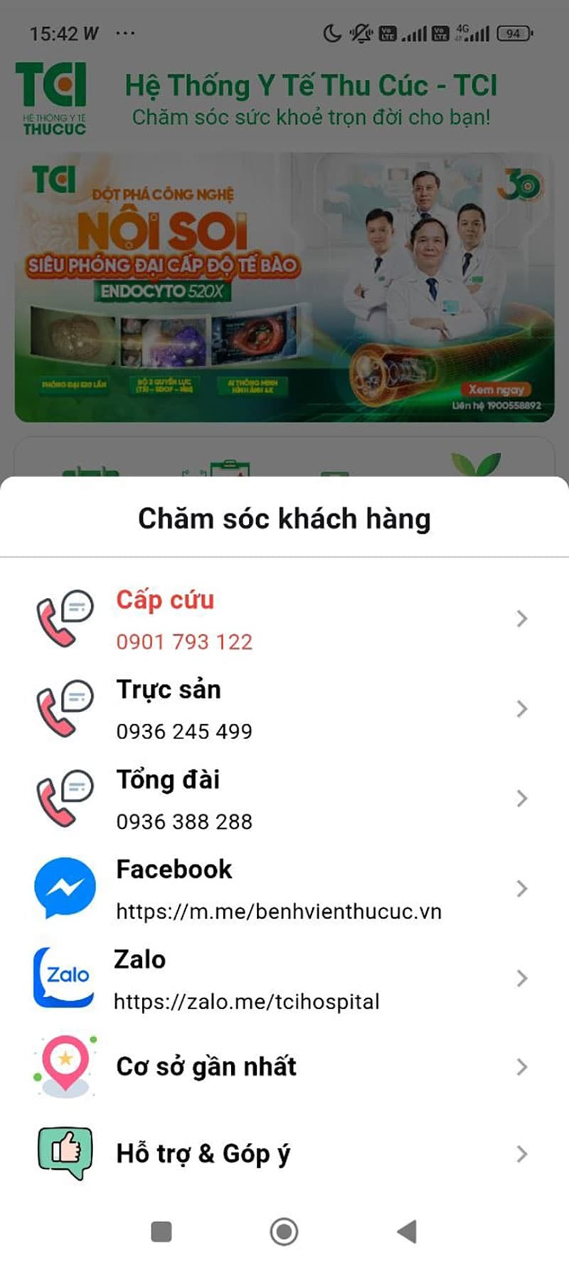 Kết nối trực tiếp với tổng đài viên ngay trên app – giải đáp mọi thắc mắc và hỗ trợ đặt lịch nhanh chóng.