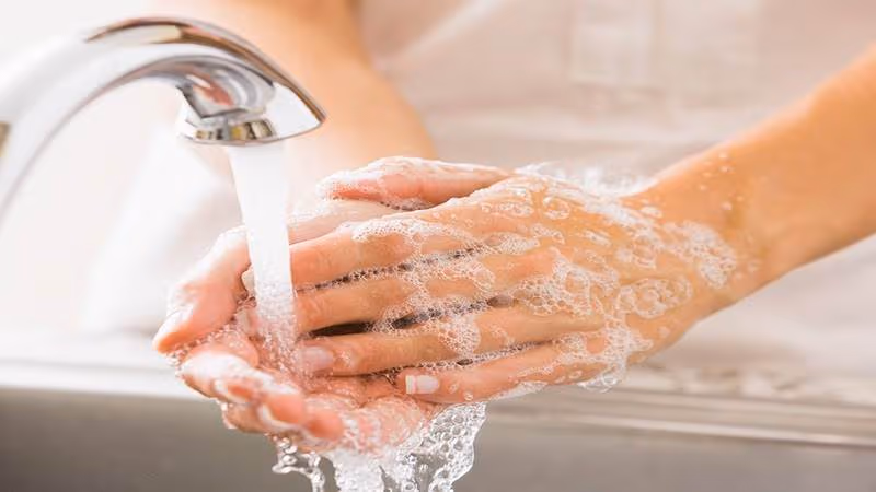 Cần rửa tay bằng xà phòng và nước sạch trong ít nhất 20 giây.