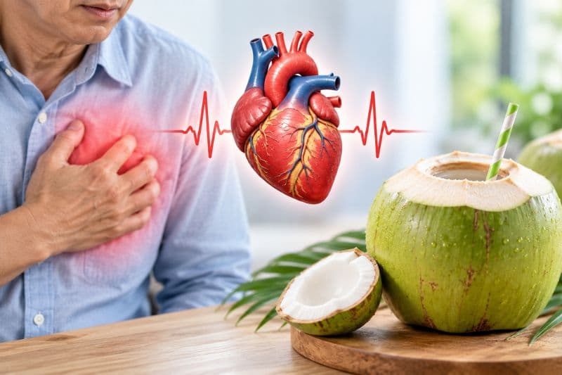 Hàm lượng kali cao trong nước dừa giúp cân bằng natri và hỗ trợ kiểm soát huyết áp.