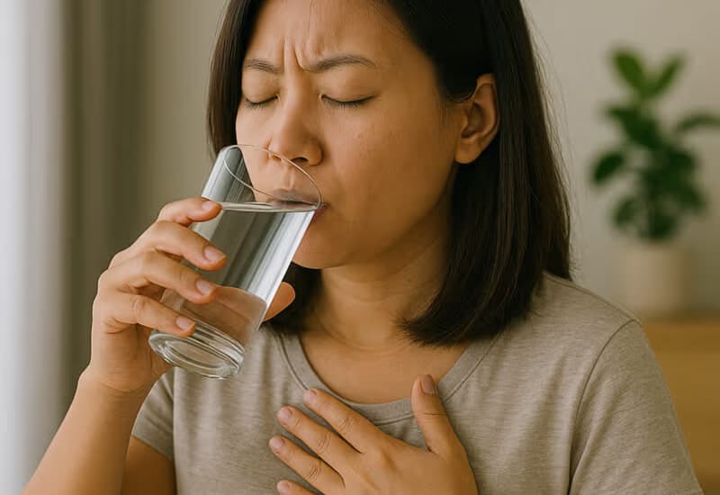 Uống đủ nước hỗ trợ điều trị đau dạ dày tại nhà