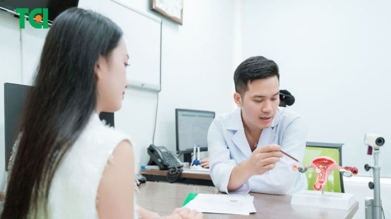 Bác sĩ khai thác tiền sử kinh nguyệt, thói quen sinh hoạt và các triệu chứng đi kèm để đánh giá tình trạng vô kinh.