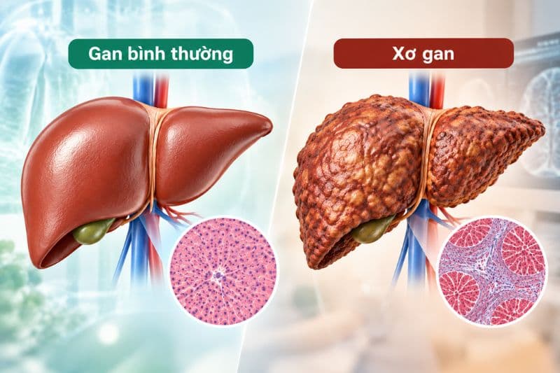 Khi gan bị tổn thương trong thời gian dài, các mô sẹo có thể thay thế mô lành, gây xơ hóa.