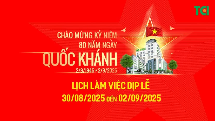 Hệ thống Y tế Thu Cúc TCI thông báo lịch làm việc dịp lễ 2/9/2025