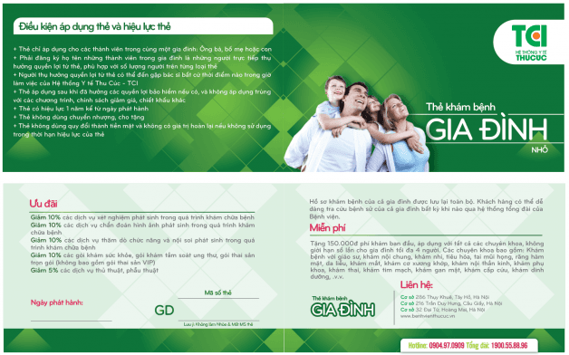 Thẻ khám bệnh gia đình nhỏ - Tối đa 4 người