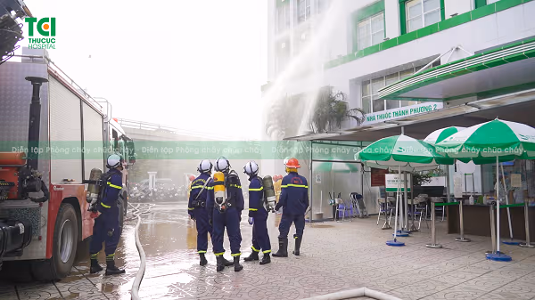 Hệ thống Y tế Thu Cúc tổ chức buổi diễn tập phòng cháy
