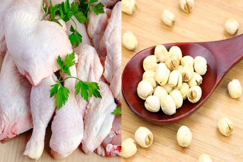 bé mấy tháng ăn hạt sen - cháo gà hạt sen