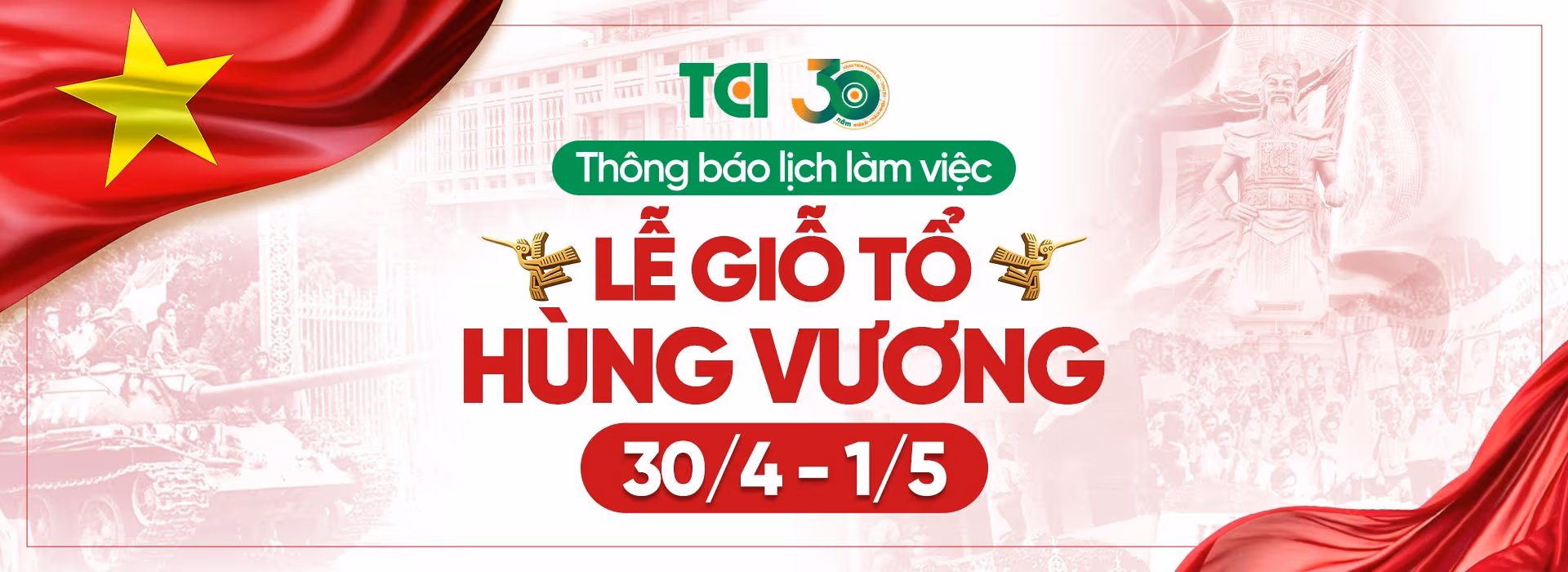 Banner thông báo nghỉ lễ 30-04 và 01-05