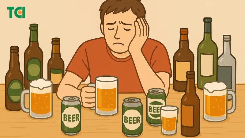 Lạm dụng rượu bia: Đây là nguyên nhân rất phổ biến gây viêm tụy cấp tính