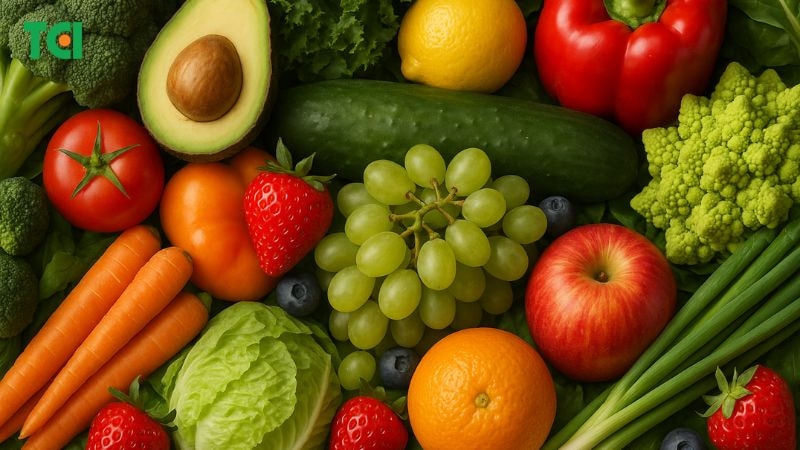 bổ sung nhiều rau xanh, trái cây tươi và các loại thực phẩm