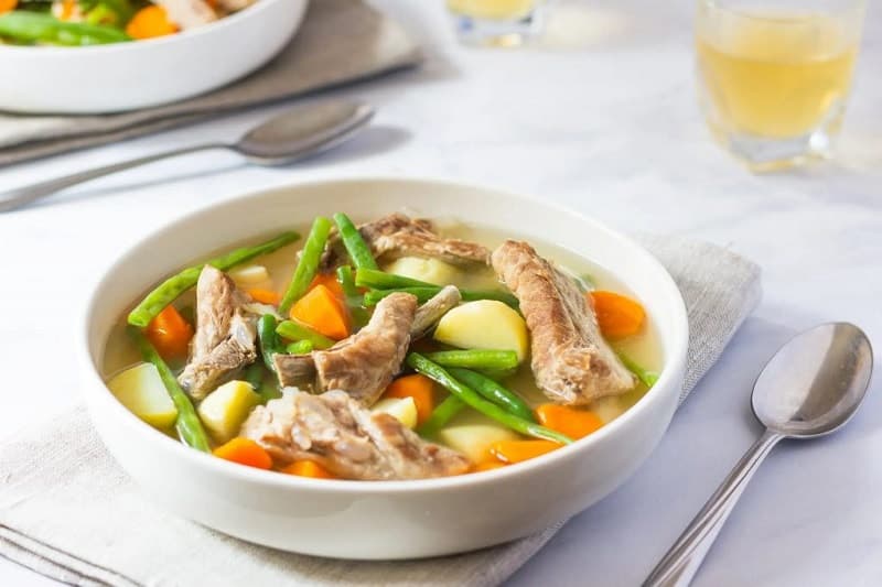 dinh dưỡng cho bà bầu 3 tháng giữa - canh khoai tây hầm xương